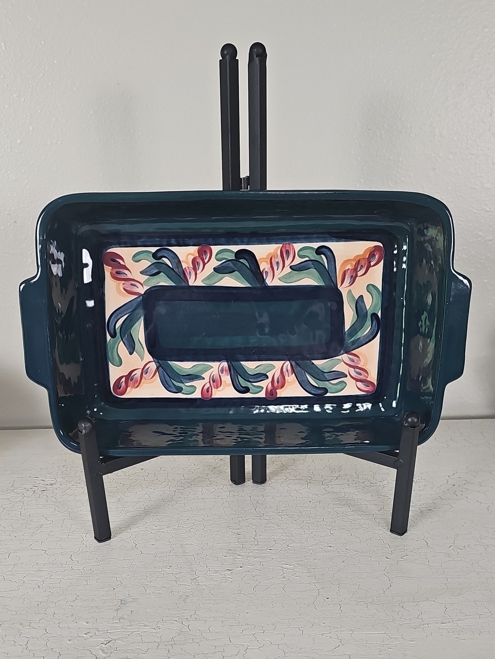 🍲 Vintage Gail Pittman Hand Painted Loaf Pan Baking Dish 12.5"